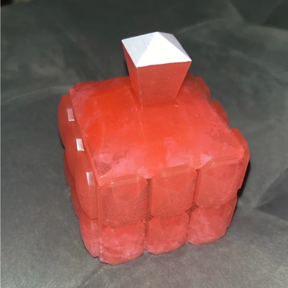 Shiny Light Pink Resin Handmade Unique Jewelry Geometric Storage Box